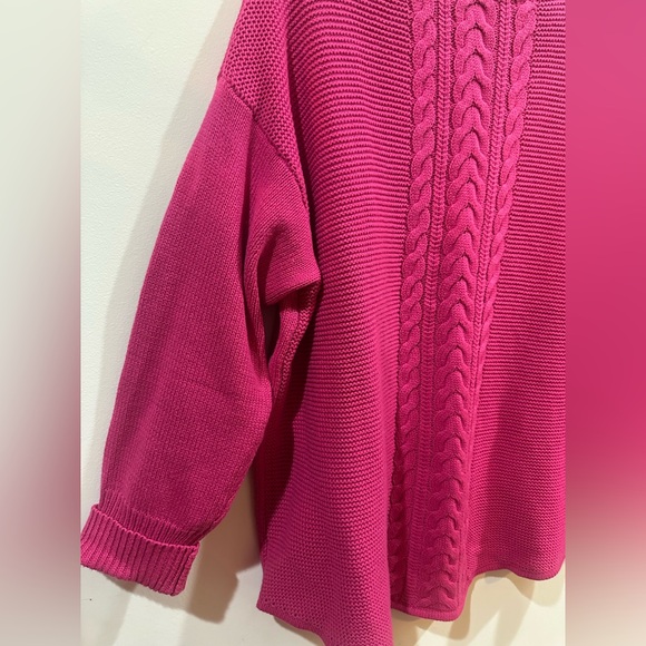 Chaps Pink Cable Knit Sweater - Picture 2 of 6